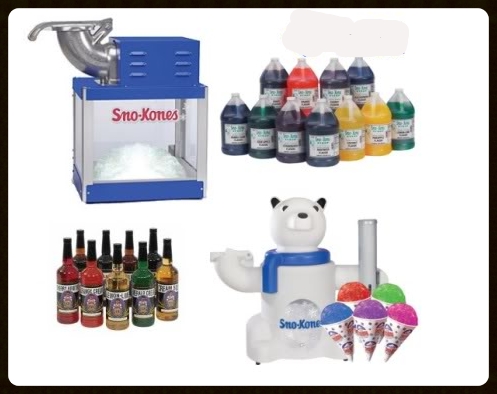 Snow cone machine and supplies